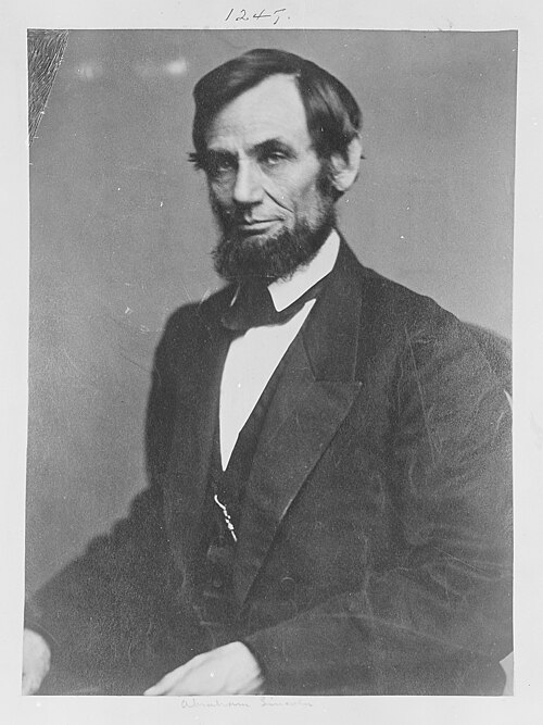 Photograph of
                      Abraham Lincoln by Matthew Benjamin Brady, circa
                      1862 (Source:
https://commons.wikimedia.org/wiki/File:Abraham_Lincoln_-_NARA_-_528325.jpg)