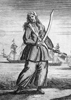 Anne Bonny
by Benjamin Cole for A General History of the
Pirates, 1724 (Source:
https://en.wikipedia.org/wiki/File:Ann_Bonny,_Cole_1724.jpg)