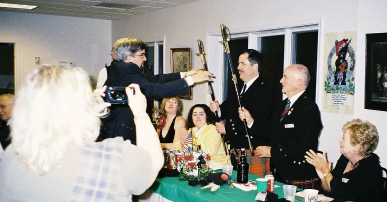 Swords award to Commissioner
            Thomas A. Cameron and Past Commissioner Donald J. Cameron