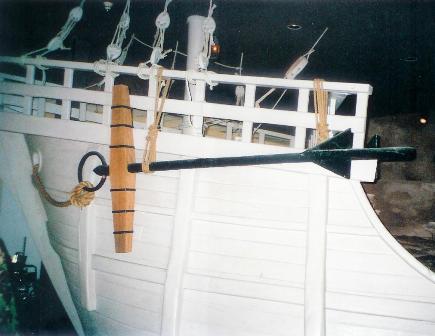Bow side view with
                    anchor