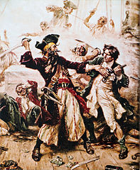 Capture of the Pirate, Blackbeard, 1718 by Jean Leon
              Gerome Ferris