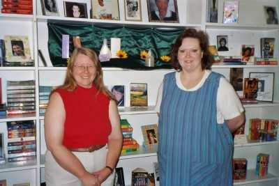 Cindy with Book Exchange Owner