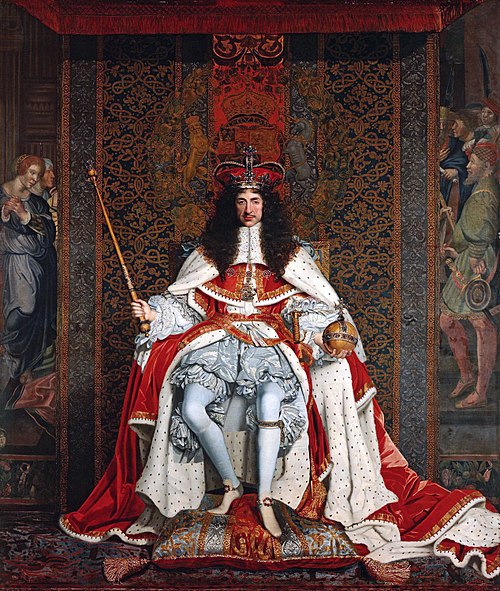 Charles II by John Michael Wright, 1671-1676
                      (Source:
https://commons.wikimedia.org/wiki/File:Charles_II_by_John_Michael_Wright.jpg)