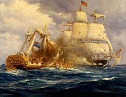 USS Constitution defeats HMS Guerriere by Anton Otto Fischer