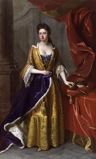 Queen
                            Anne by Michael Dahl, 1705 (Source:
https://commons.wikimedia.org/wiki/File:Dahl,_Michael_-_Queen_Anne_-_NPG_6187.jpg)