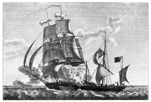 Sea
                battle with pirates - artist unknown (Dover Pirates
                Clipart)