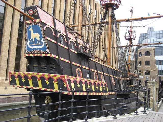 Replica
                  of the Golden Hind, Francis Drake's ship, by Jose L.
                  Marin