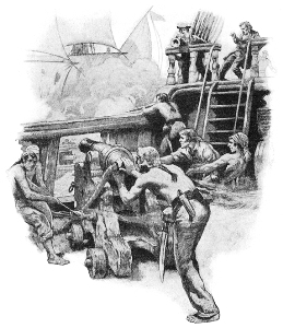 Gun crew in action