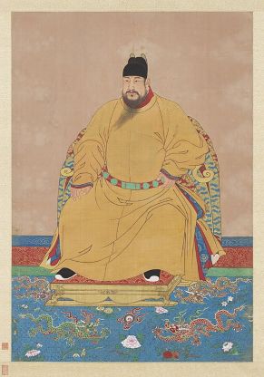 Emperor Zhu Gaochi
                        or Hongxi Emperor by unknown artist of Ming
                        Dynasty
(https://commons.wikimedia.org/wiki/File:Portrait_assis_de_l%27empereur_Ming_Renzong.jpg)