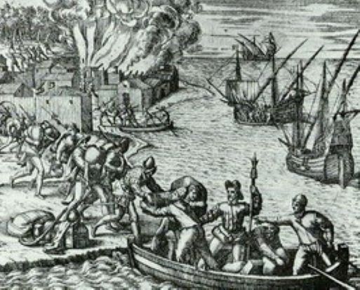 Jacques
                          de Sores looting Havana (Source:
                          https://commons.wikimedia.org/wiki/File:Jacquesdesores.jpg)