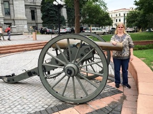 Laura Nelson at Civil War
                  Monument