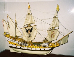 Model of Spanish ship during
            Age of Exploration
