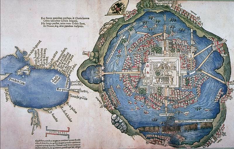 Map of
                      Tenochtitlanin 1524