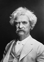 Mark Twain by A. F.
                  Bradley, 1907 (Source:
                  https://commons.wikimedia.org/wiki/File:Mark_Twain_by_AF_Bradley.jpg)