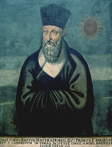 Matteo Ricci,
                                an early Jesuit priest in Macau, by
                                Emmanuel Pereira in 1610 (Source:
                                https://commons.wikimedia.org/wiki/File:Ricciportrait.jpg)