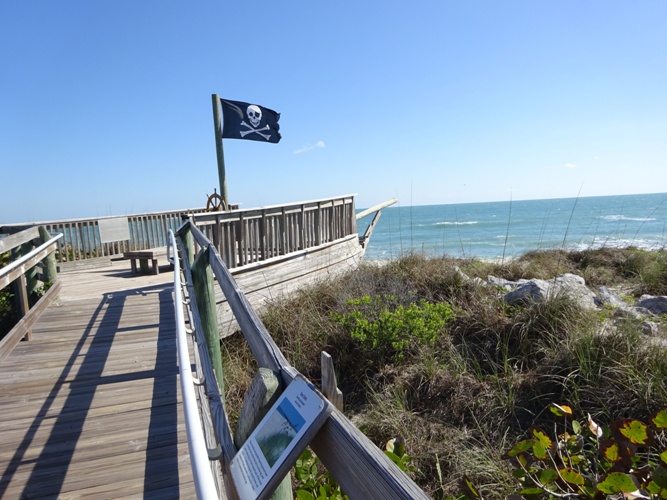 Stand on deck of pirate
                ship at McLarty Treasure Museum