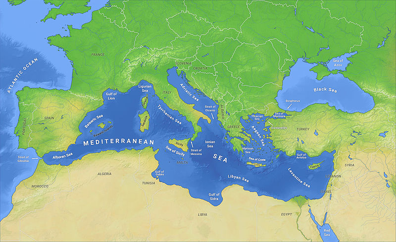 Map of Mediterranean Sea