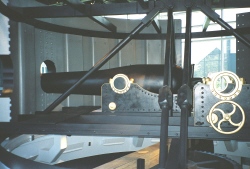 Replica of
            interior of gun turret before she sank
