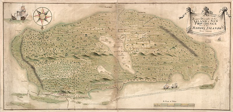 Map of New
                  Providence, 1751
(Source:https://commons.wikimedia.org/wiki/File:New_Providence_1751_map.jpg)