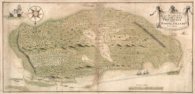 Map of New
                  Providence, 1751
(Source:https://commons.wikimedia.org/wiki/File:New_Providence_1751_map.jpg)