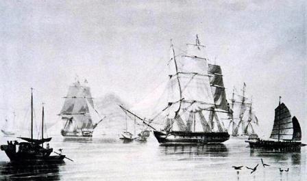 British Opium Ships.
                Source: Wikipedia