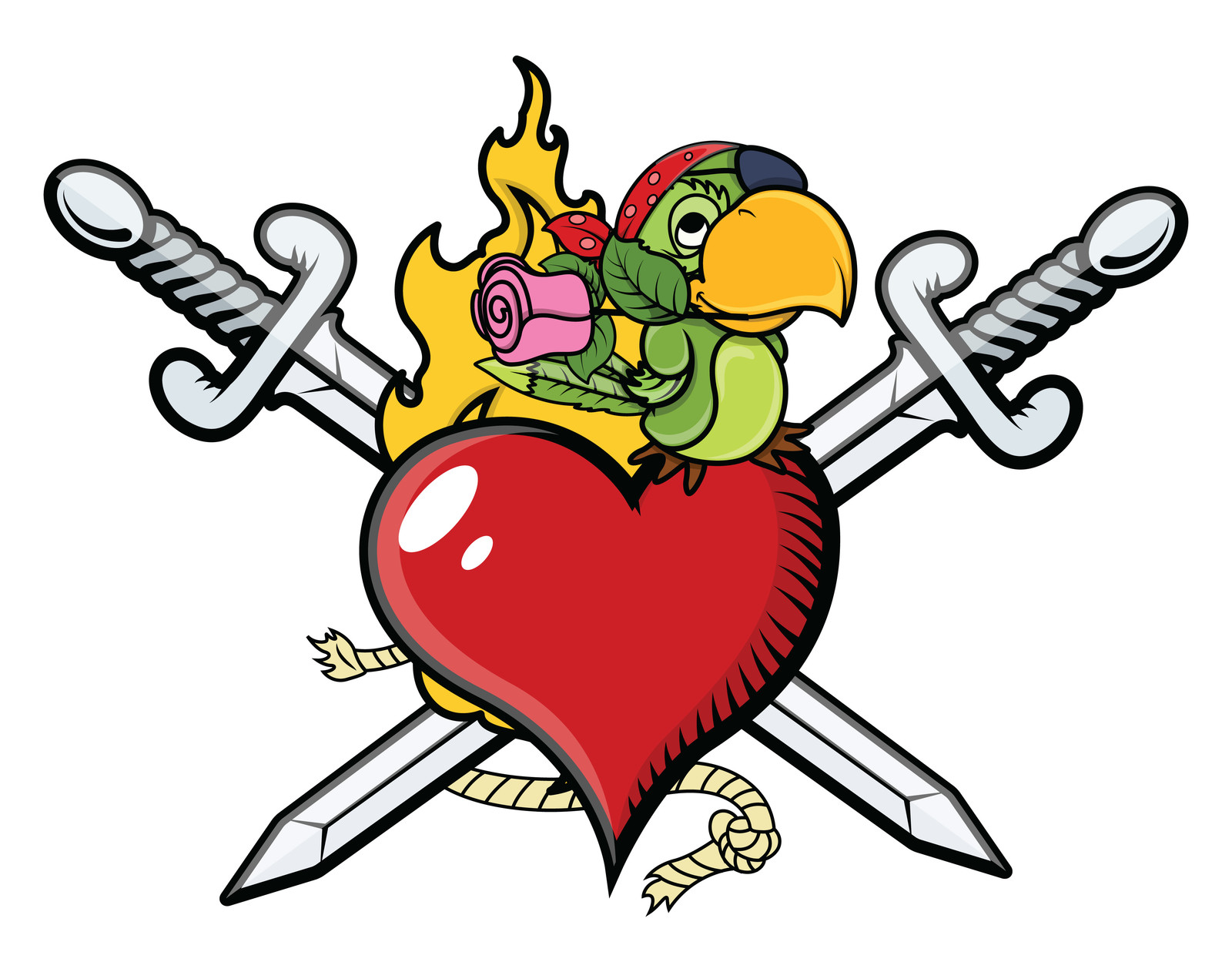 Pirate Parrot
                        Valentine with crossed swords