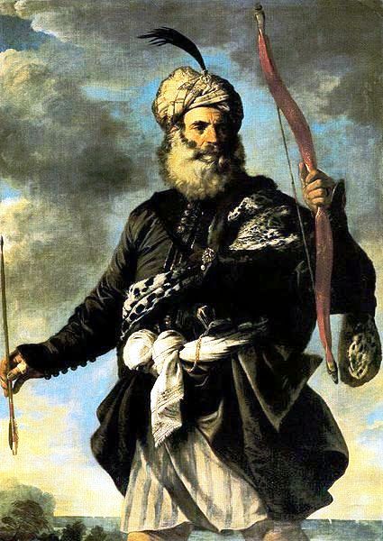 Oriental Warrior, also known as Barbary Pirate,
                  by Pier Francesco Mola, 1650 (Source: Wikimedia
                  Commons)