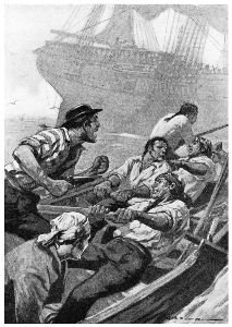 Pirates
                rowing (Source: Dover Electronic Clip Art)