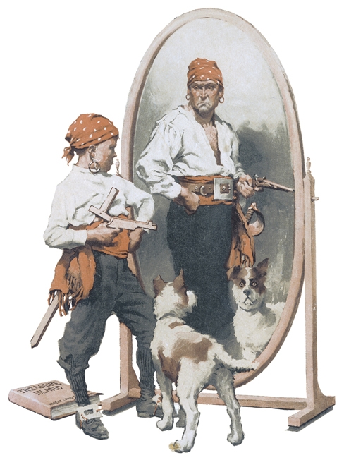 William Meade Prince's cover art for
                      Collier's Weekly, 5-21-1921 (Source: Dover
                      PIRATES)