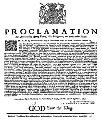 Proclamation for the apprehension of Henry
                    Every