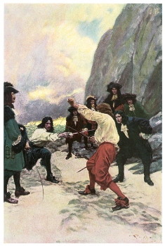 Howard Pyle's
                  There was a Spirited Encounter Upon the Beach of
                  Teviot Bay (source: Dover's Pirates clip art)