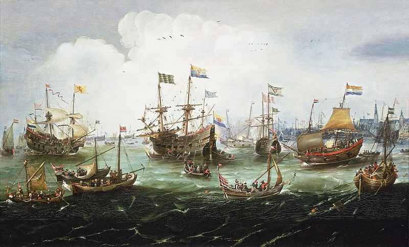 Return to Amsterdam of Second
                                  Expedition to East Indies by Andries
                                  van Eertvelt, 1610-1620 (Source:
                                  Wikimedia Commons
https://commons.wikimedia.org/wiki/File:The_Return_to_Amsterdam_of_the_Second_Expedition_to_the_East_Indies_on_19_July_1599.jpg)
