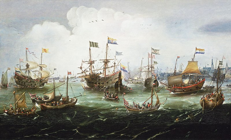 Return to Amsterdam of Second
                                  Expedition to East Indies by Andries
                                  van Eertvelt, 1610-1620 (Source:
                                  Wikimedia Commons
https://commons.wikimedia.org/wiki/File:The_Return_to_Amsterdam_of_the_Second_Expedition_to_the_East_Indies_on_19_July_1599.jpg)