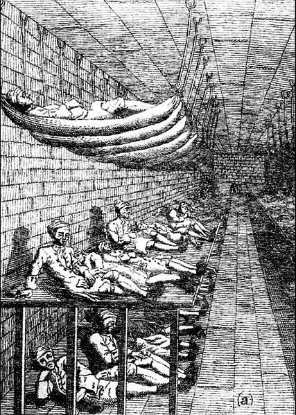 Sick Men's Ward at the Marshalsea for Parliament
                  Committee Report 1729 (Source: Wikimedia Commons)