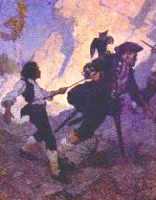 Long John Silver and Jim Hawkins