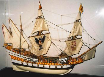 Spanish Galleon, model at
                Newport News Mariners' Museum (Source: Author's Private
                Collection)