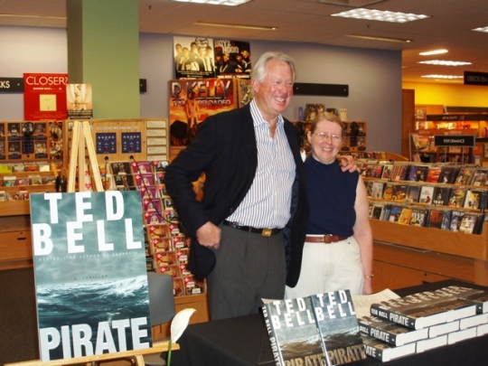 Ted Bell and me
                          at Dallas, Texas book signing
