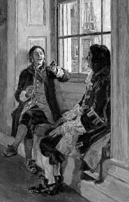 Thomas Tew
                    in Howard Pyle's "He Had Found the Captain
                    Agreeable and Companionable," which appeared in
                    an 1894 issue of Harper's Magazine (Source: Dover's
                    Pirate Clipart)