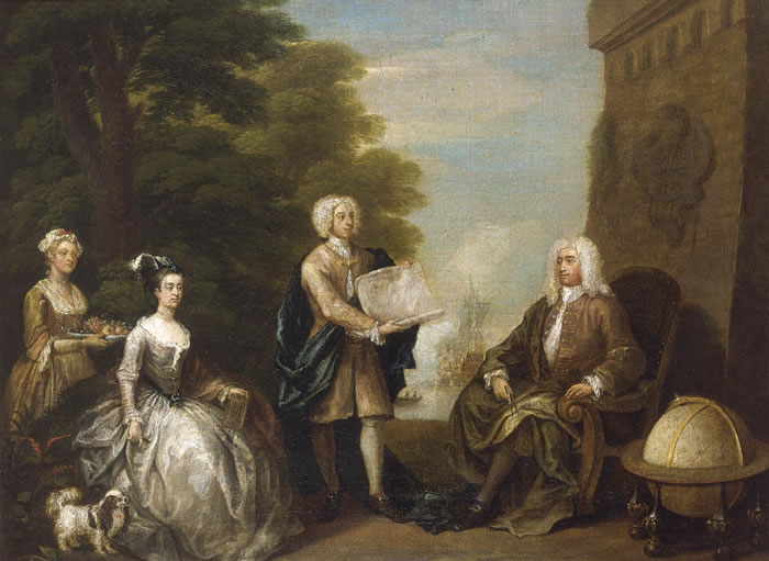 Woodes Rogers and his Family by
                William Hogarth, 1729