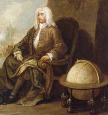 Closeup of
                      Woodes Rogers from William Hogarth's painting
                      (Source:
https://en.wikipedia.org/wiki/Woodes_Rogers#/media/File:Rogers,Woodes.jpg)