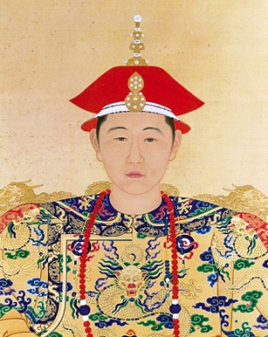 Young Kangxi
                                Emperor, age 20, Qing court painter,
                                before 1722 (Source:
                                https://commons.wikimedia.org/wiki/File:Young_Kangxi.jpg)