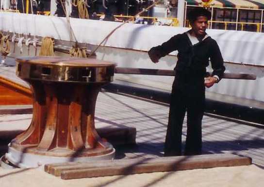 Main deck capstan on USS Constellation