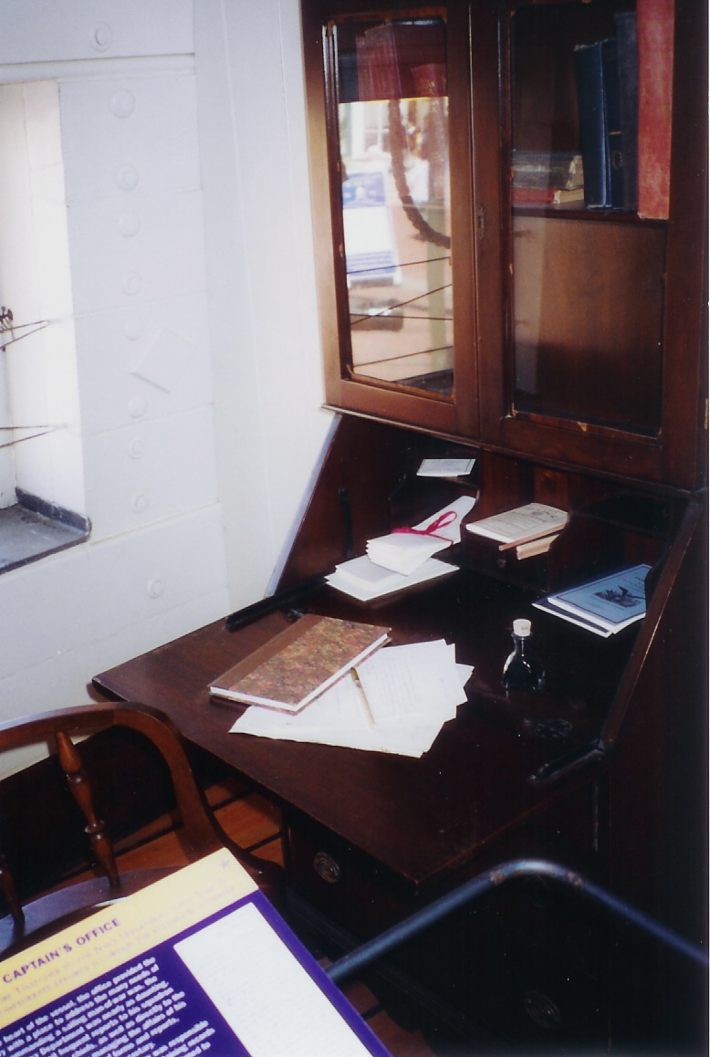 USS Constellation -
                      Captain's desk