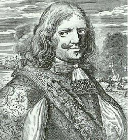 Henry Morgan from Piratas de la America
                          by A. O. Exquemelin, 1681 (Source: Beej's
                          Pirate Image Archive)