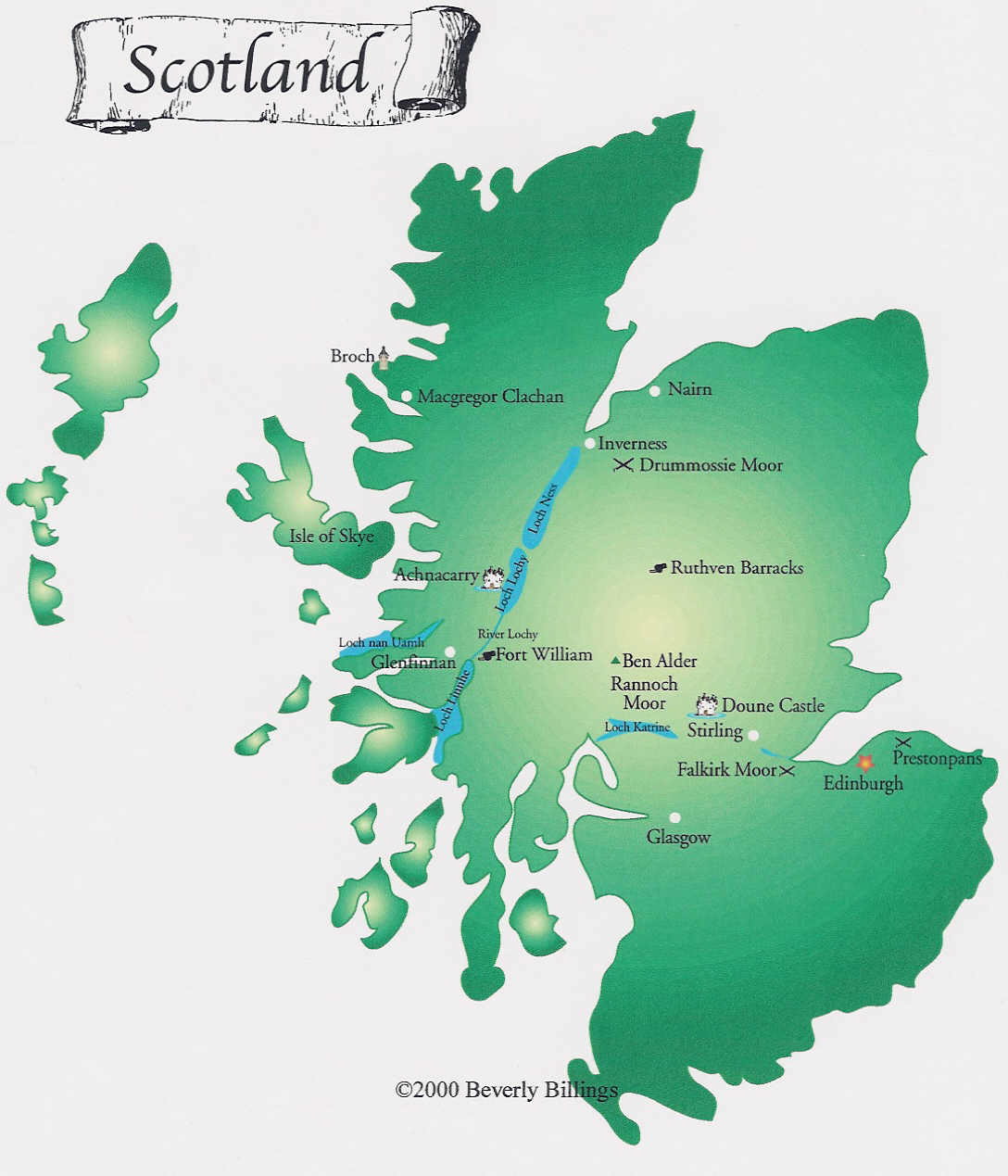 Map of Scotland to accompany The Scottish Thistle by Cindy
        Vallar